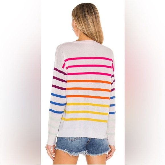 Sundry Rainbow MULTISTRIPE CREWNECK Sweater Cream Wool Cashmere Size L - Picture 5 of 13